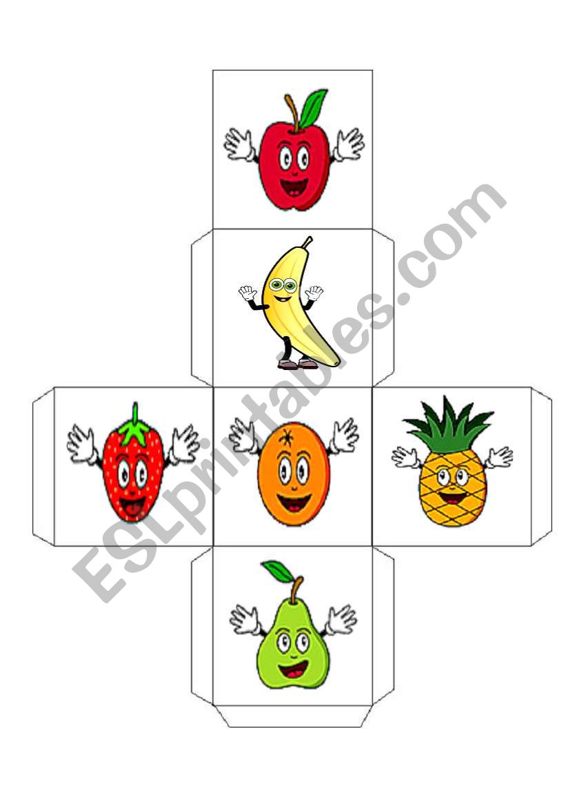 fruits dice worksheet