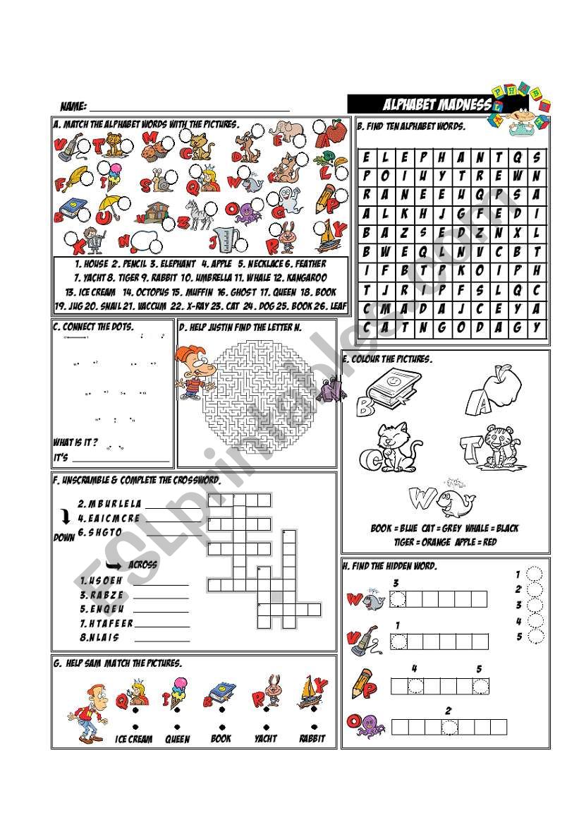 Alphabet Madness worksheet