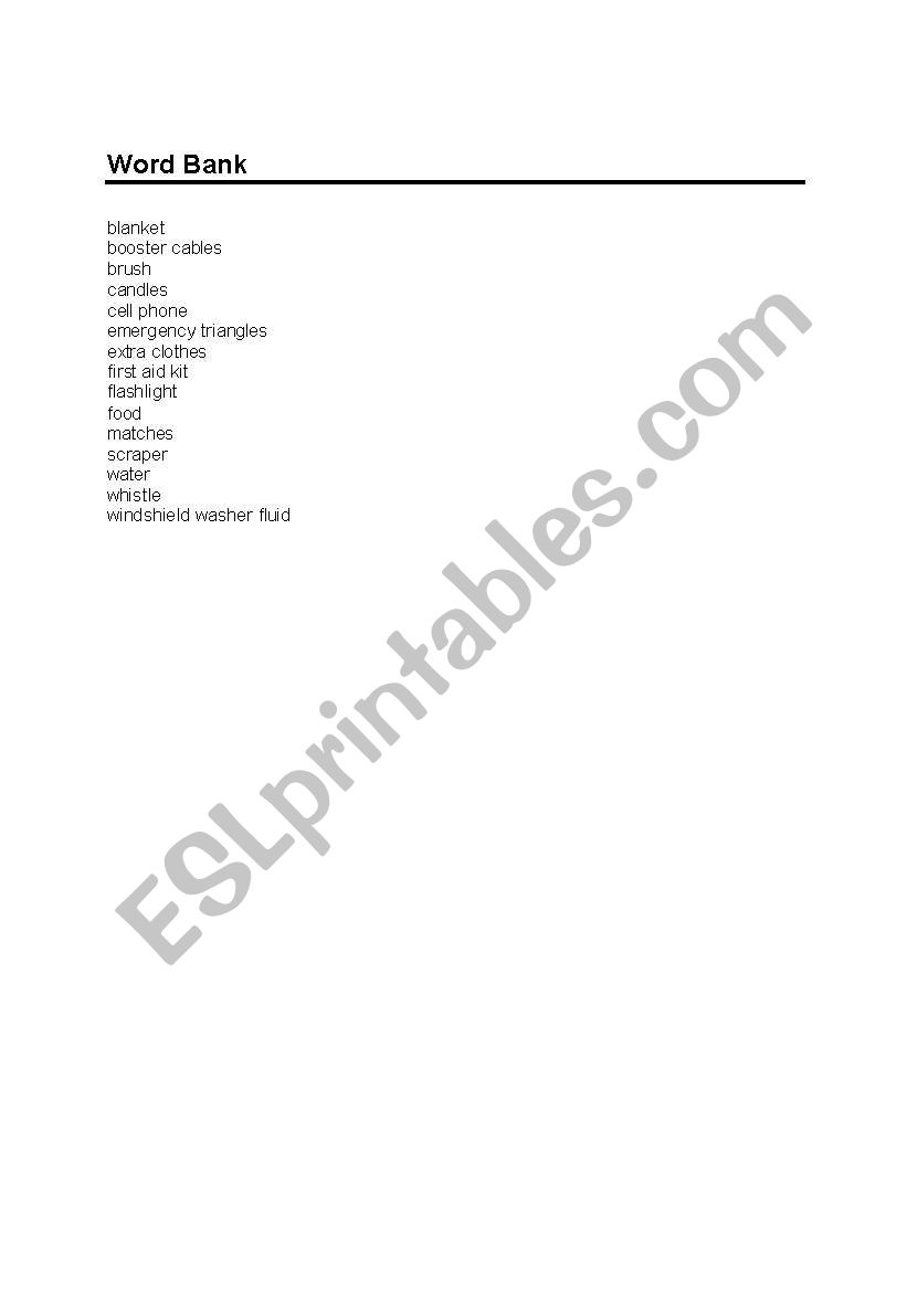 Winter Driving Crossword - ESL worksheet by karenyukon