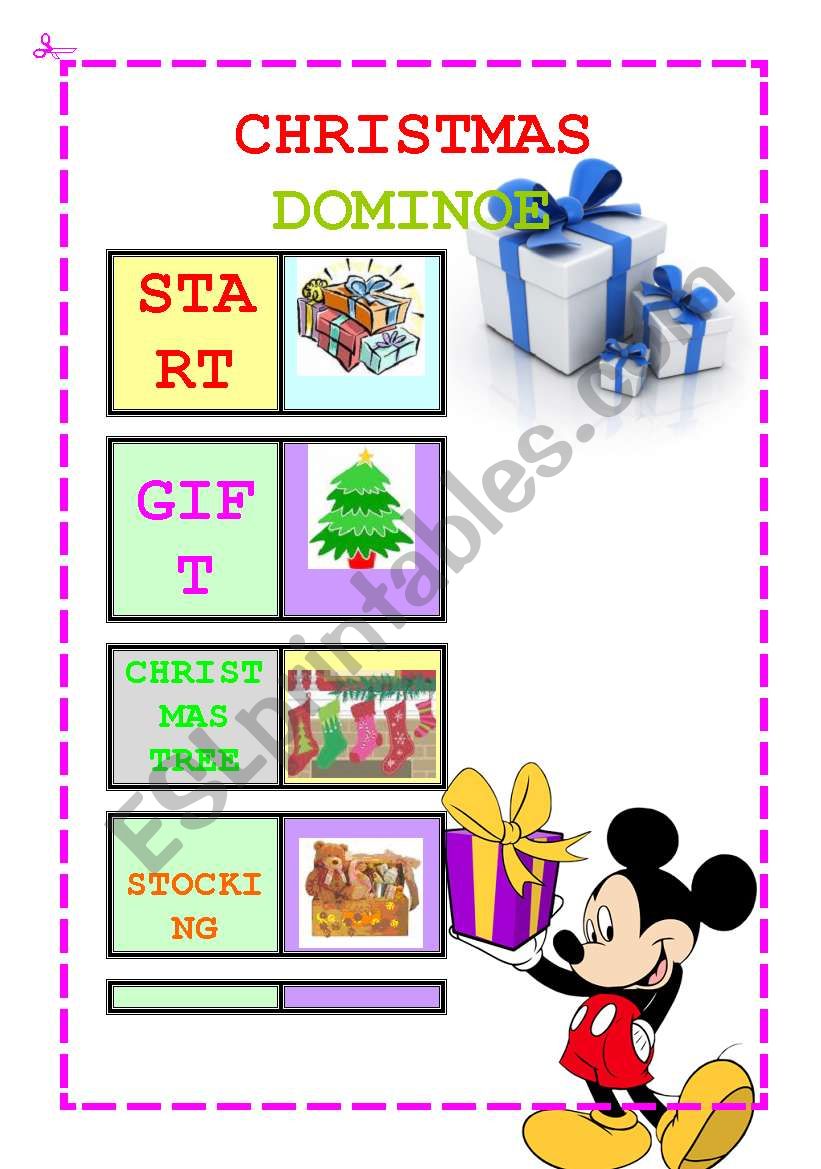 CHRISTMAS DOMINOE worksheet