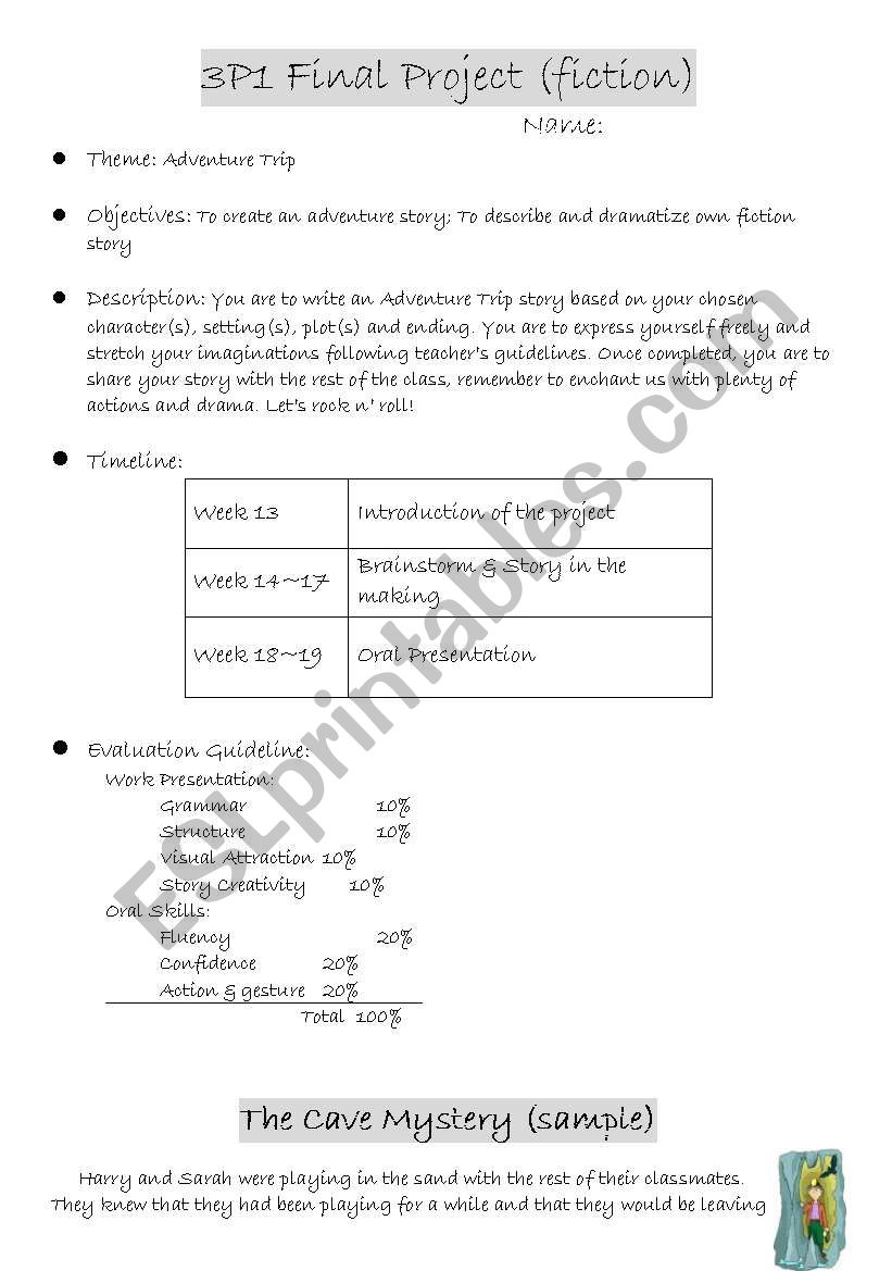 Grd 3 Fiction Writing worksheet