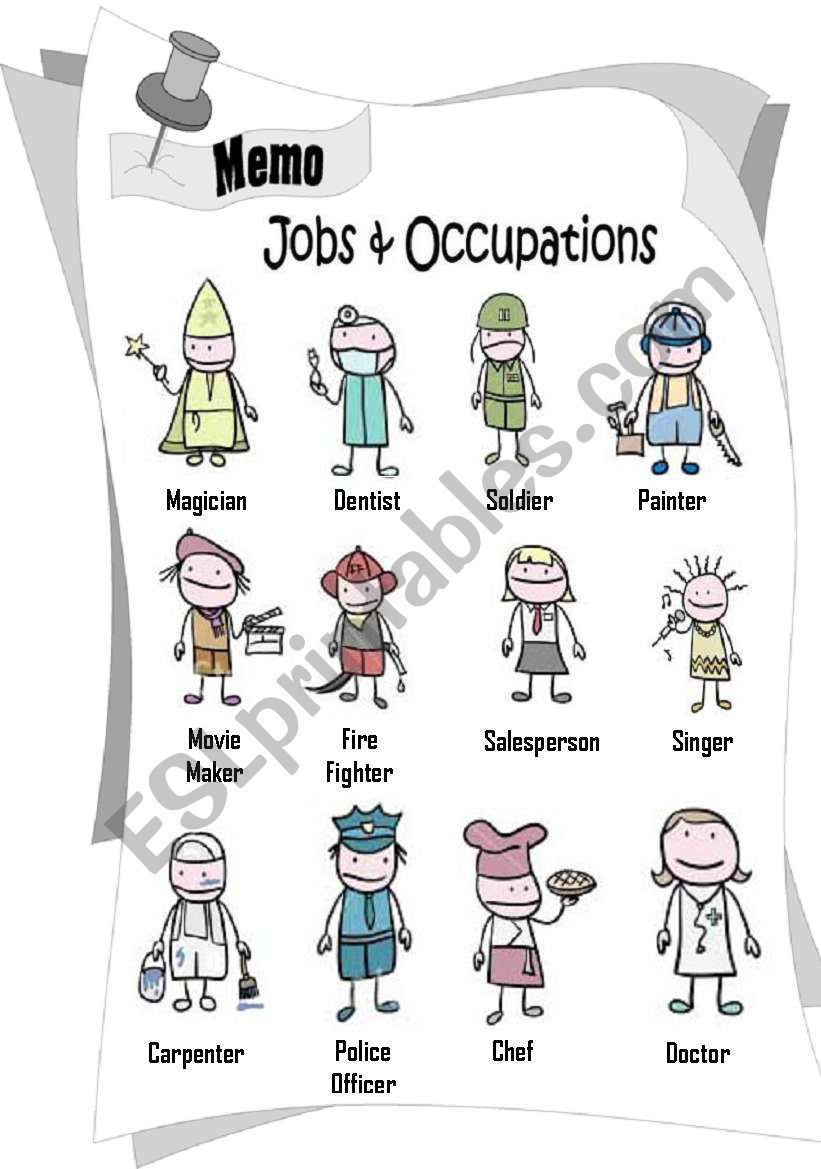 Stick Figure - Jobs & Occupations Pictionary