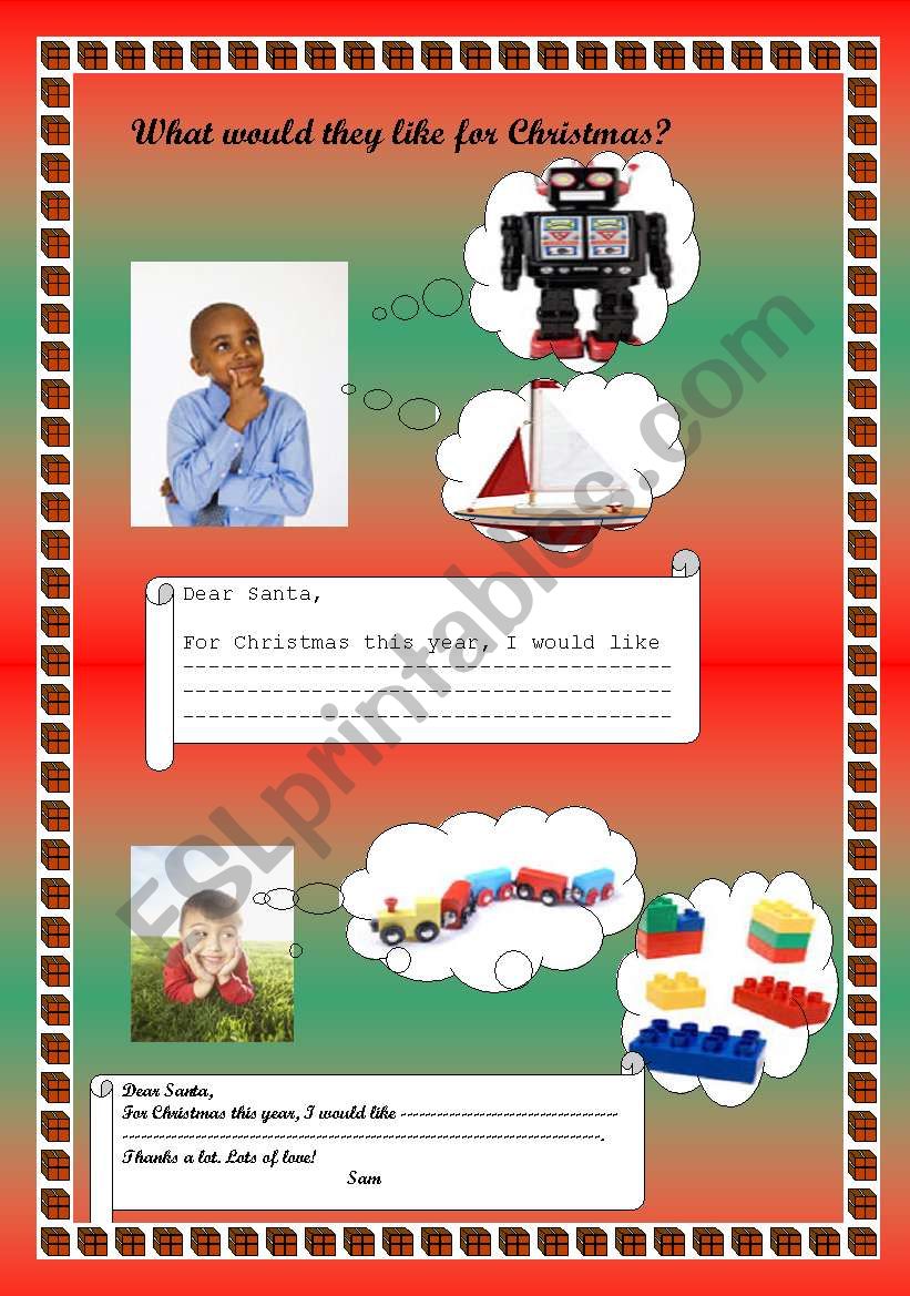 Toys - Christmas worksheet