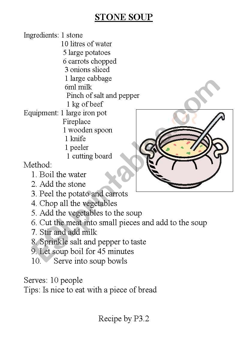 Stone Soup Comprehension Activity ESL Worksheet By Minzo Stone Soup Comprehension Activity ESL Worksheet By Minzo