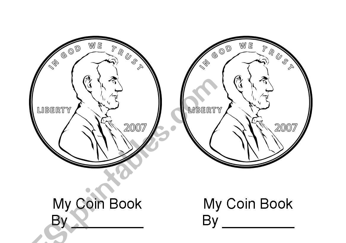 COIN BOOK-Excellent for learning money/coins and value of each