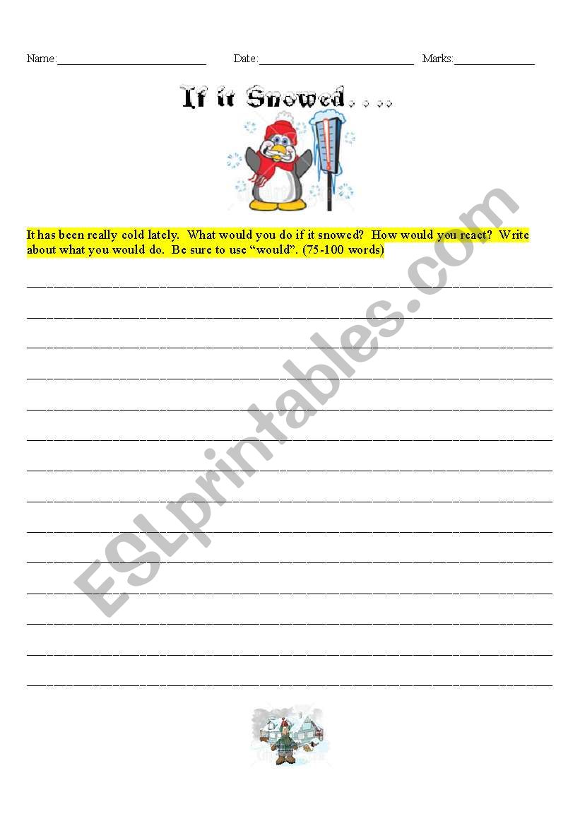 If it Snowed... worksheet