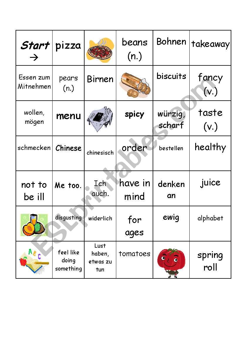 food domino worksheet