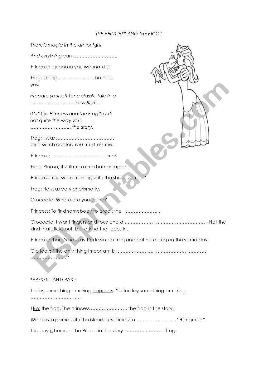 The Princess and the Frog worksheet