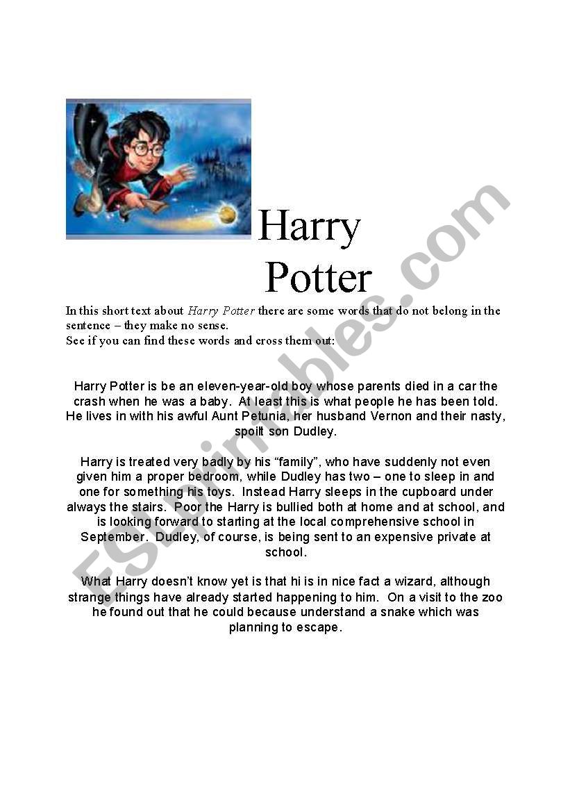 Harry Potter worksheet