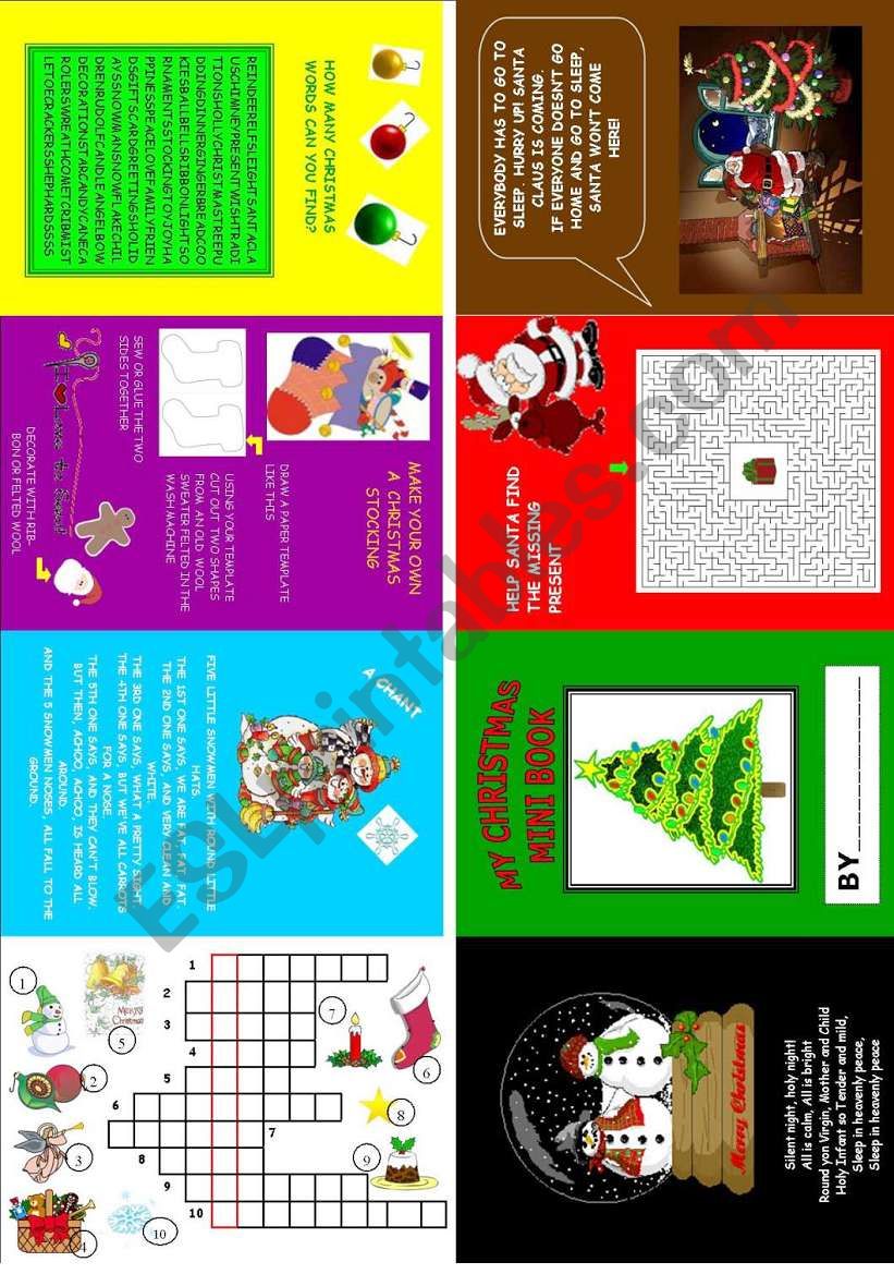 My Christmas mini book 8 worksheet