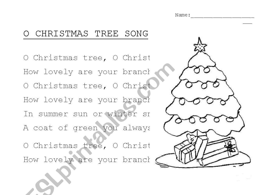 Oh Christmas Tree worksheet