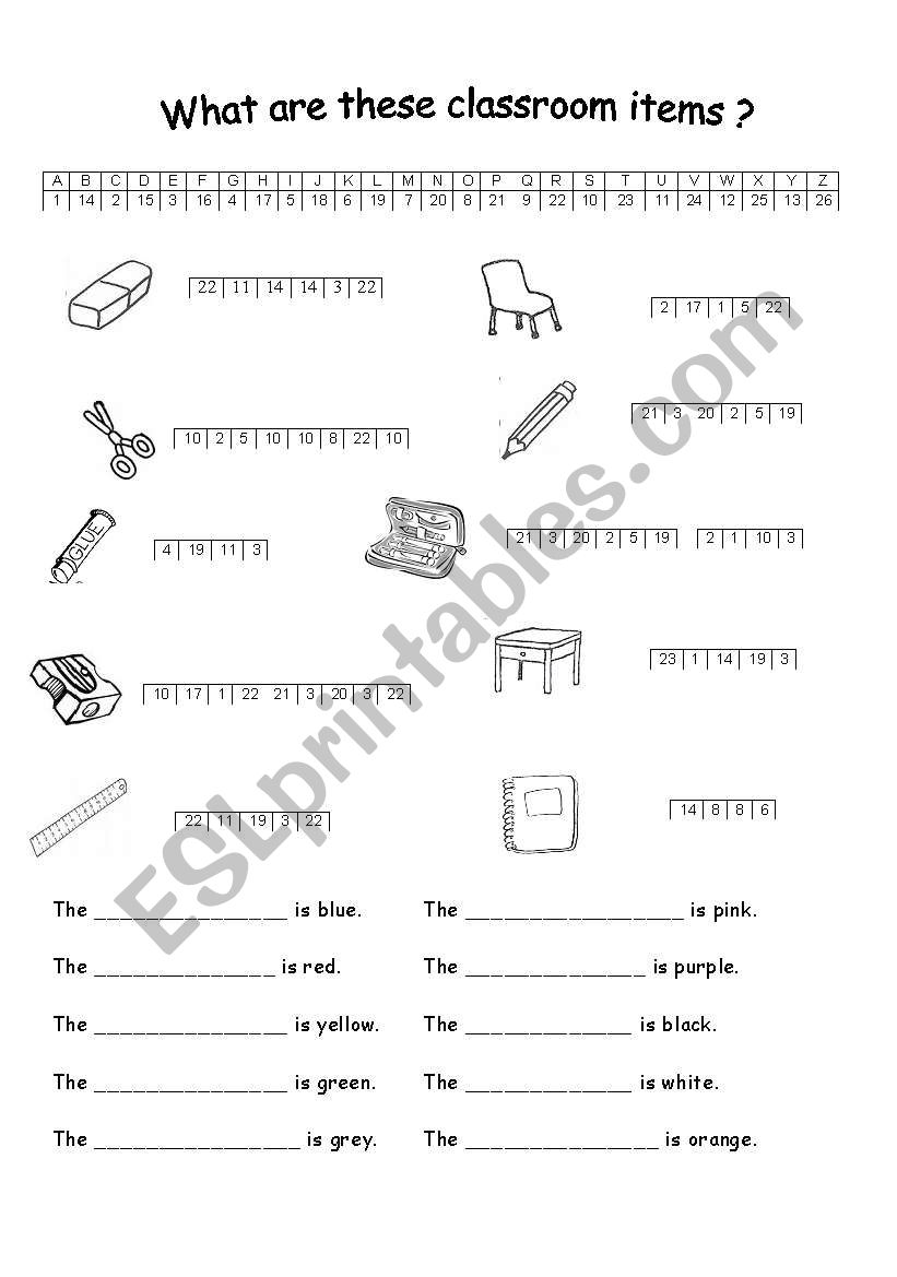 What are these Classroom items ?