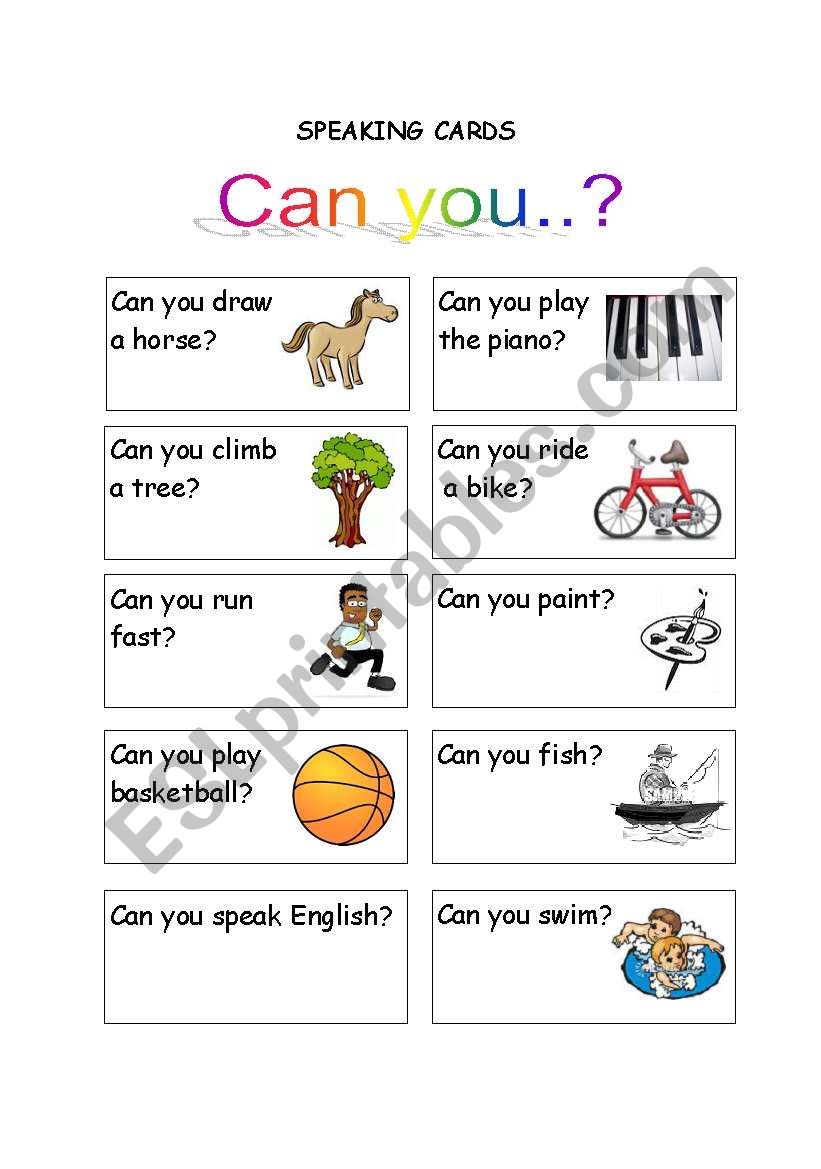 Can you? worksheet