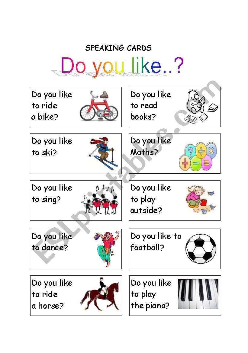 Do you like..? worksheet