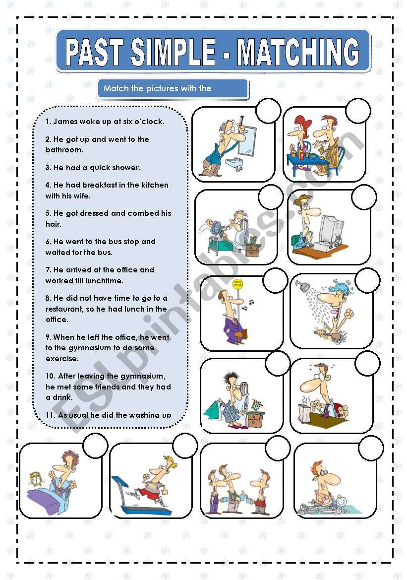 PAST SIMPLE - MATCHING worksheet