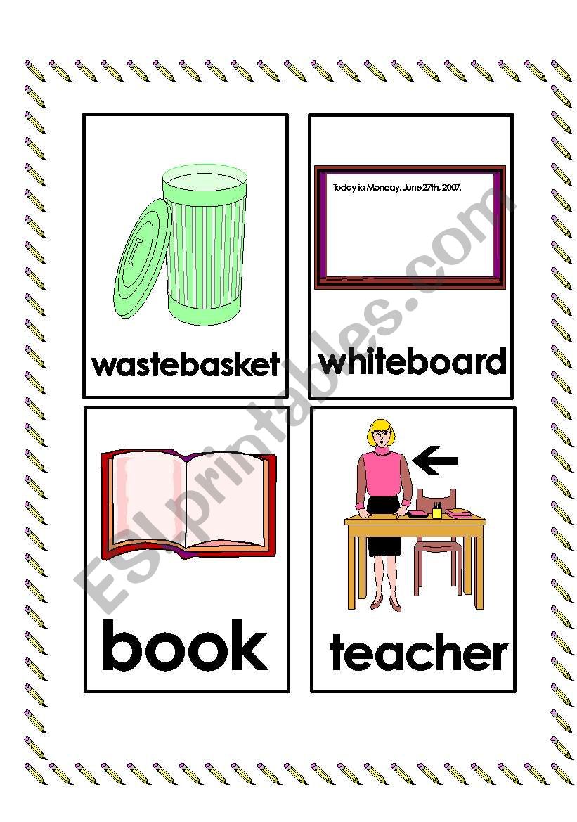 School objects worksheet