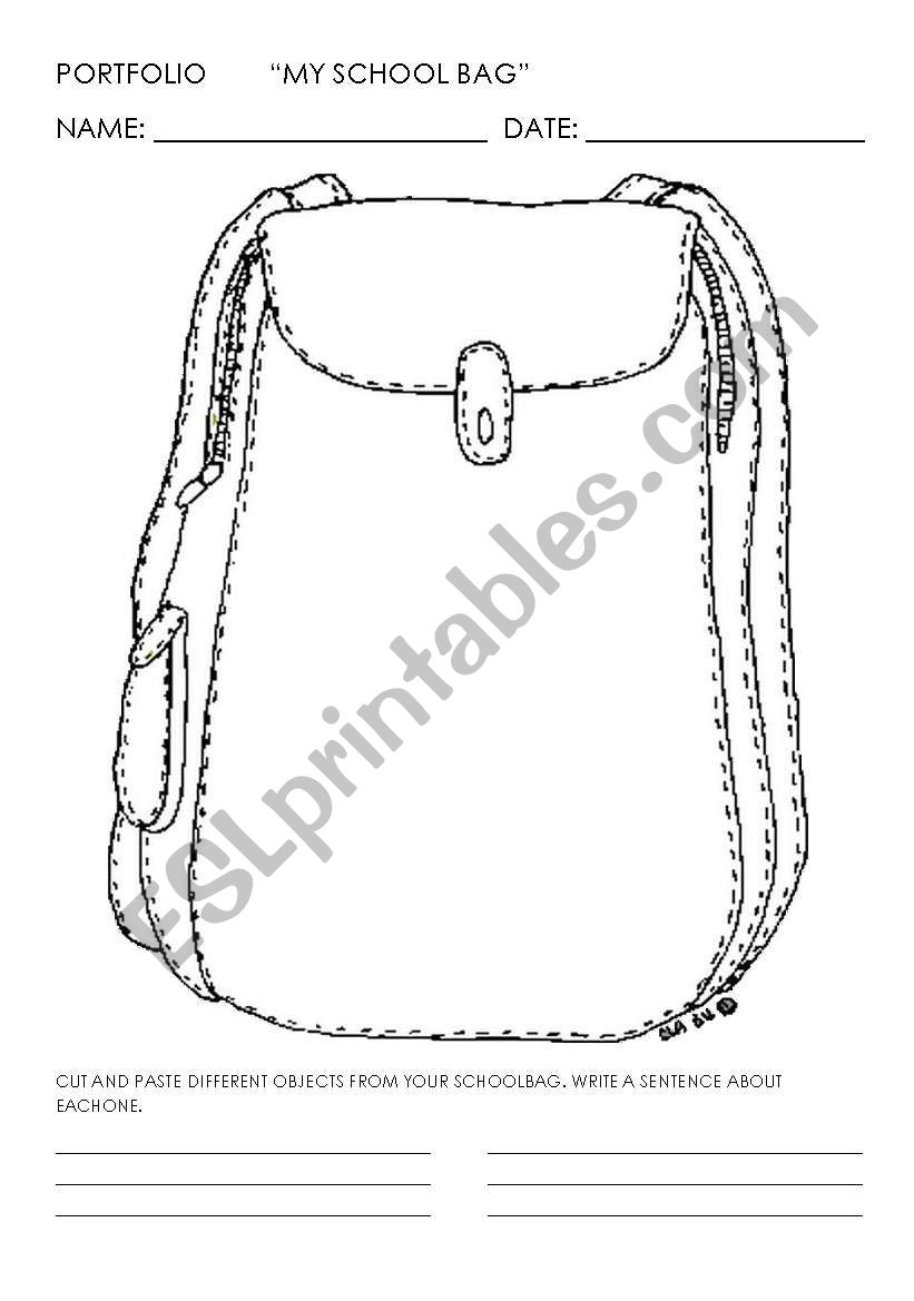 MY SCHOOLBAG worksheet