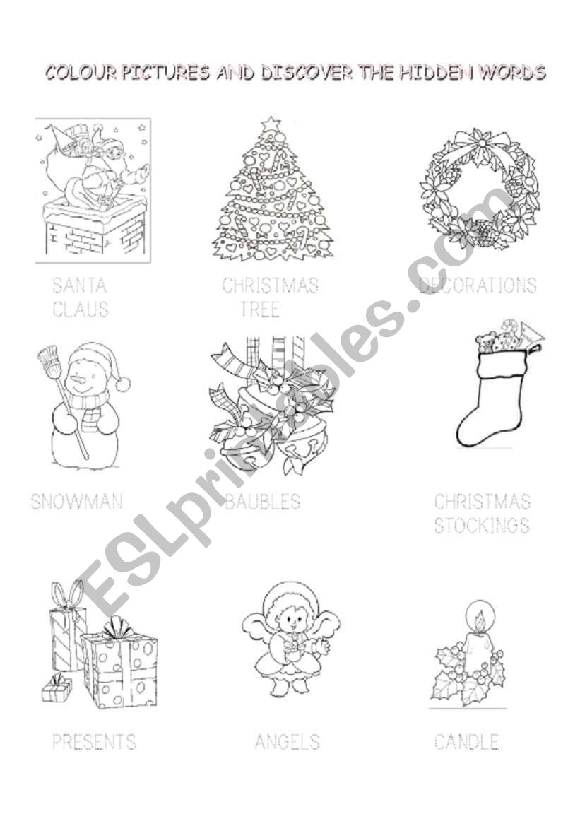 xmas time worksheet