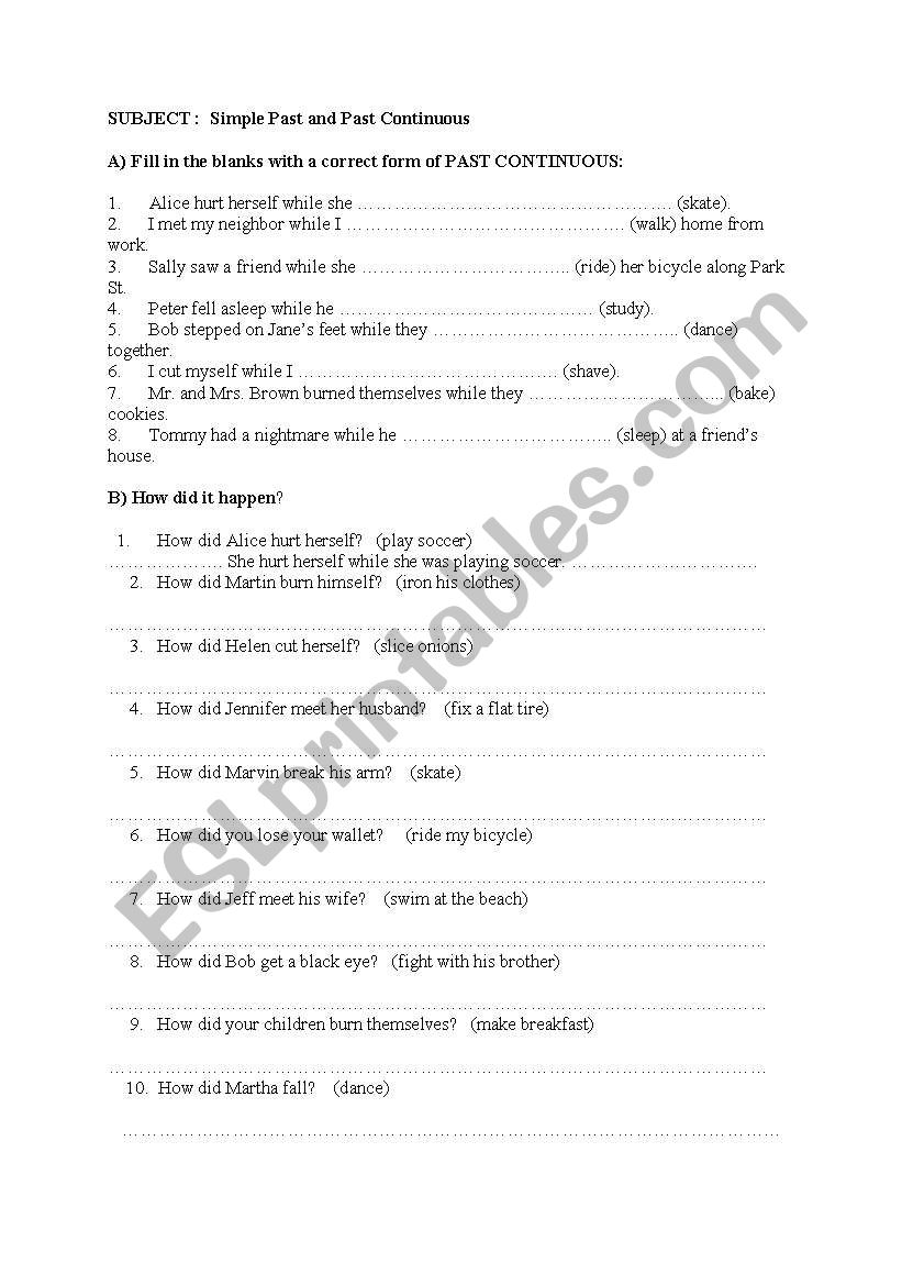 present cn. tense worksheet