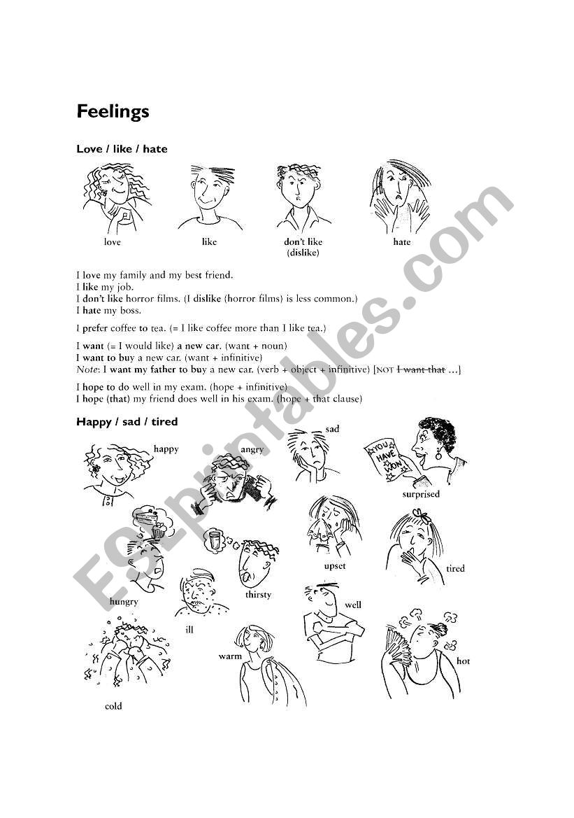 feelings worksheet