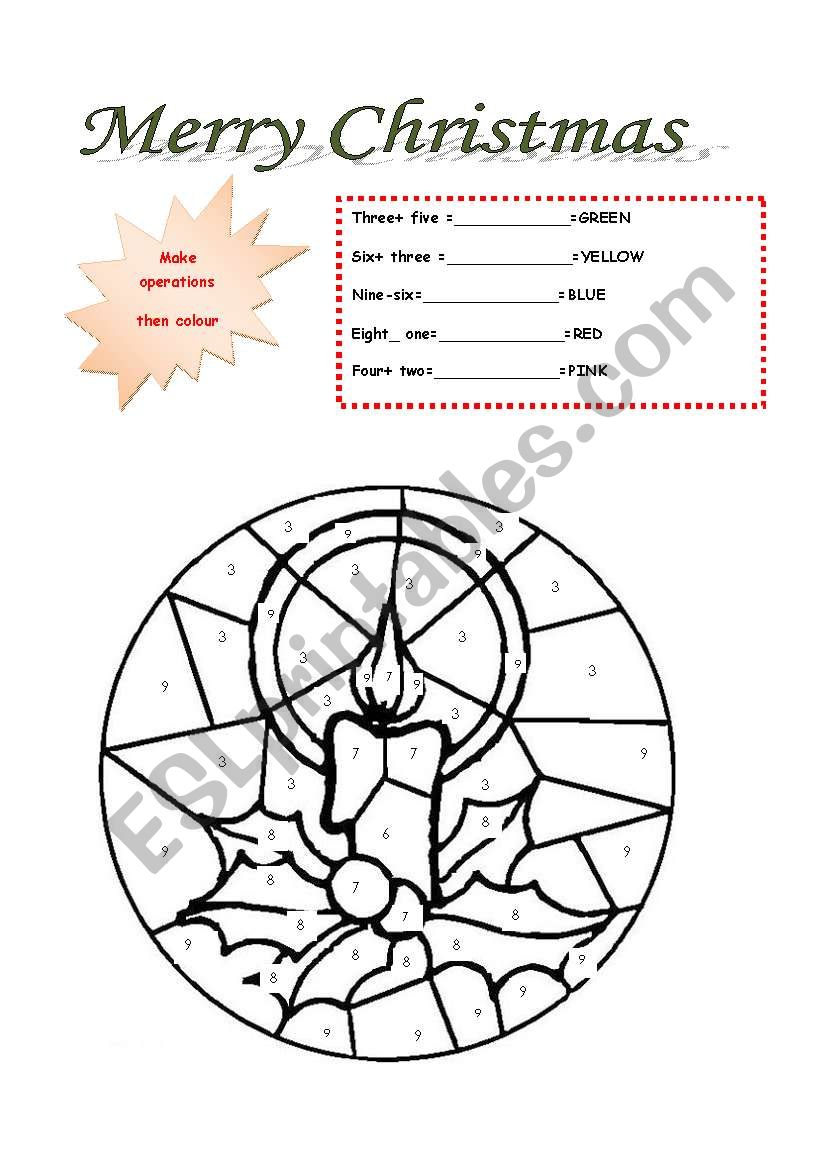 colours and numbers worksheet