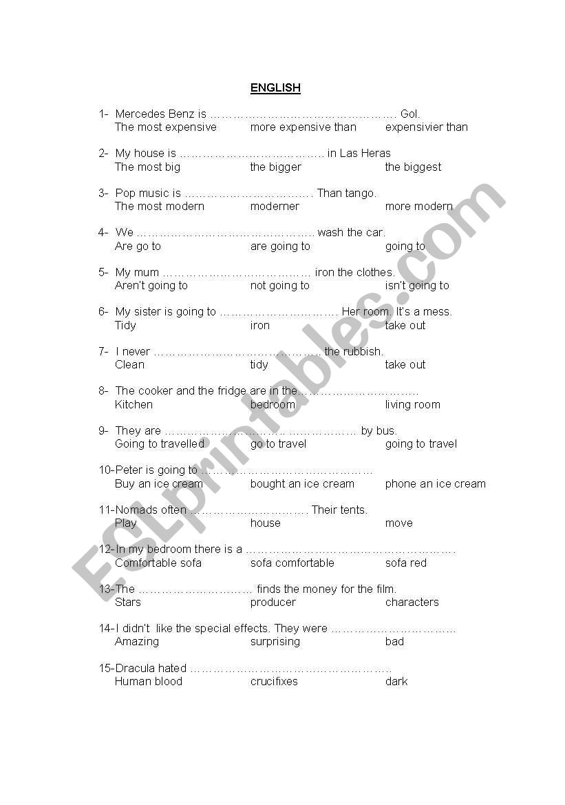 english-worksheets-multiple-choice