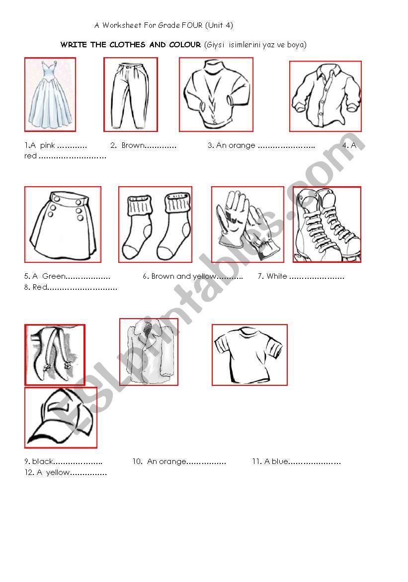 Clothes worksheet