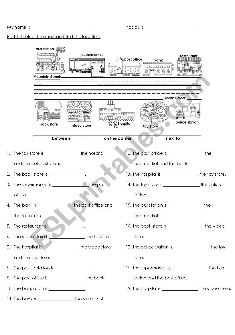 my town, preposition and stores