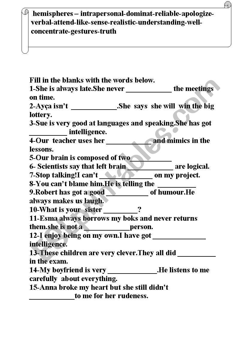 vocabulary for 8th graders worksheet
