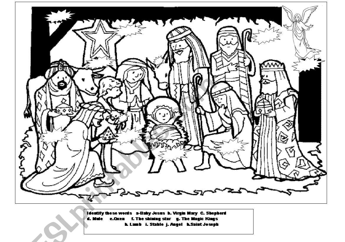 Match these words about the  Nativity