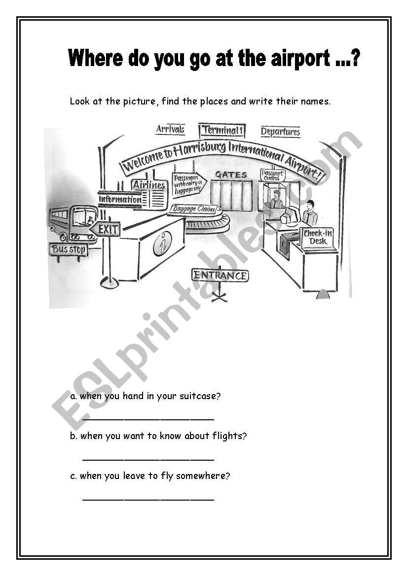 airport worksheet