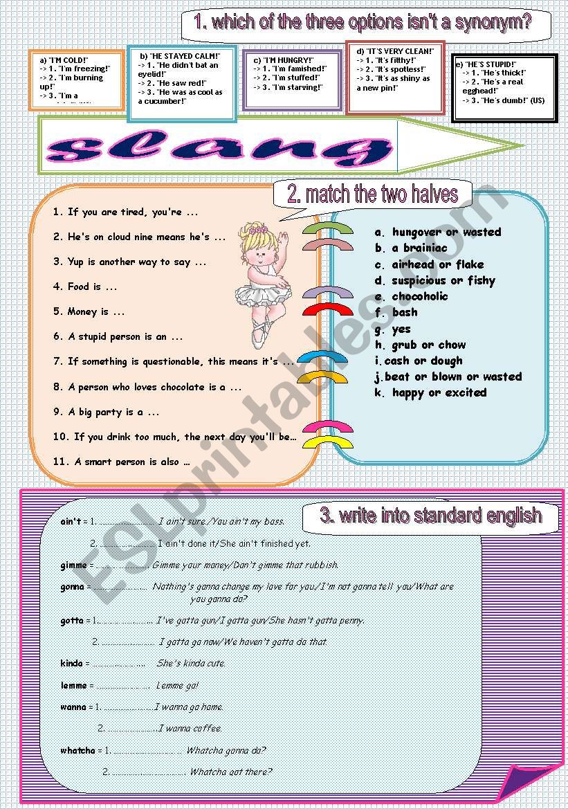 slang worksheet