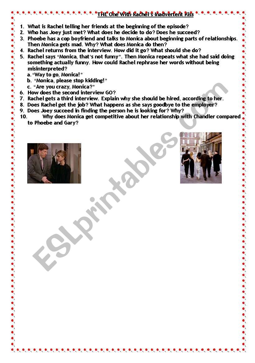 Friends season 5 episode 17 worksheet