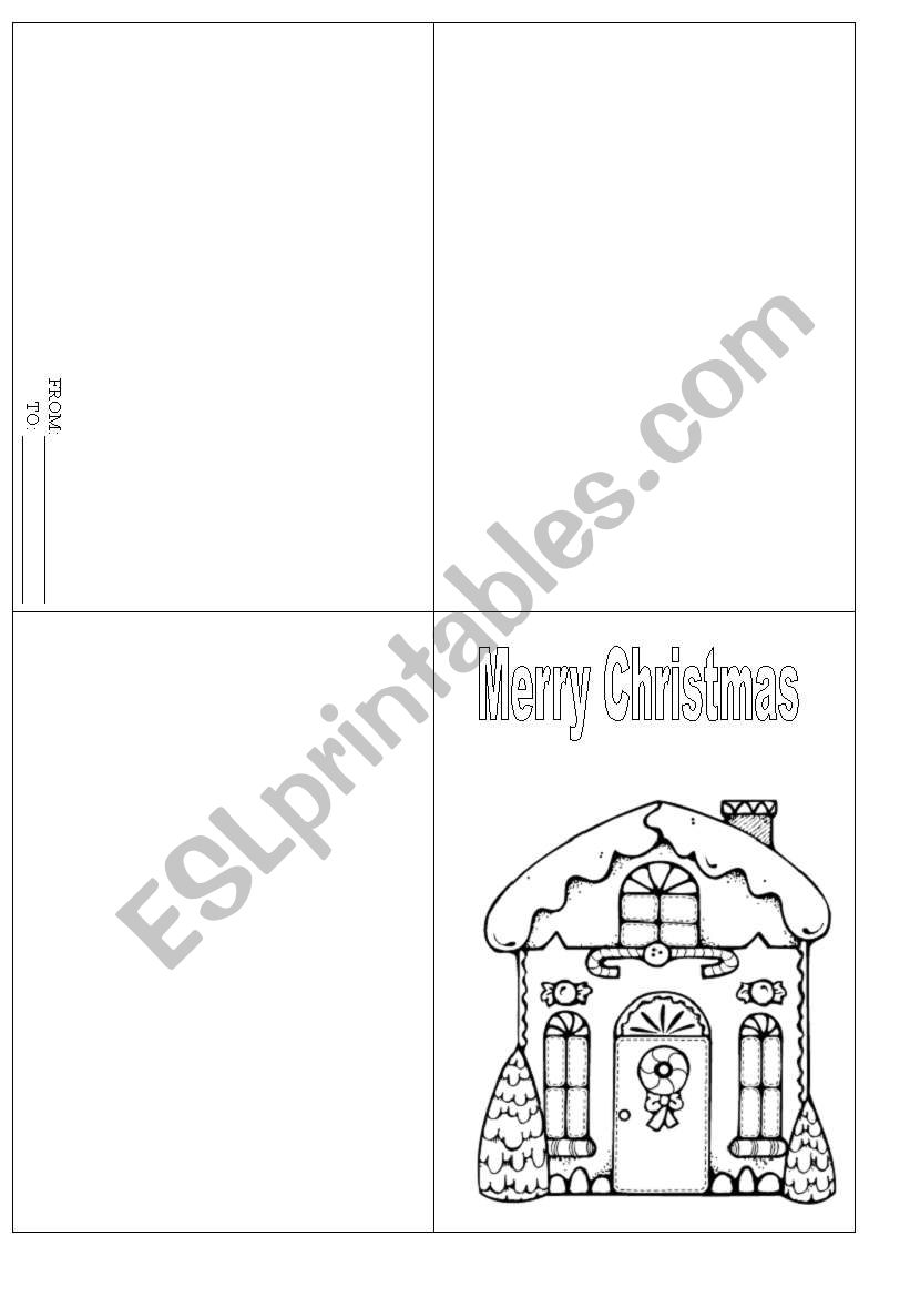 Christmas Card worksheet