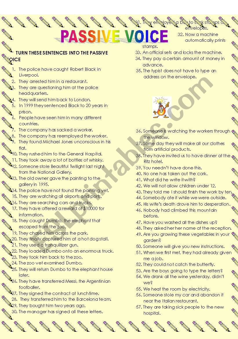 PASSIVE VOICE PART 1 worksheet