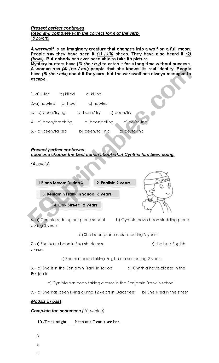 test worksheet