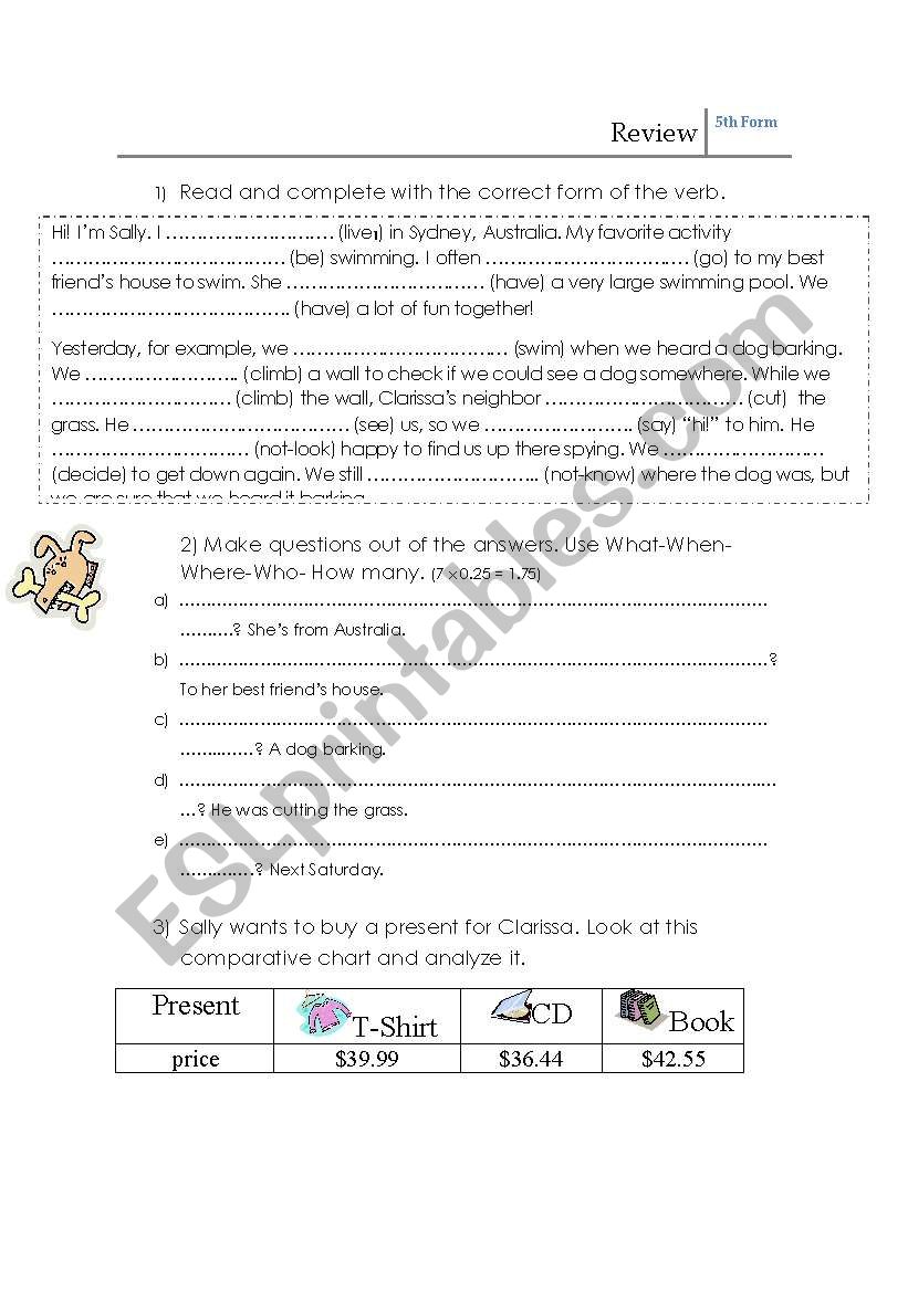 Practice worksheet