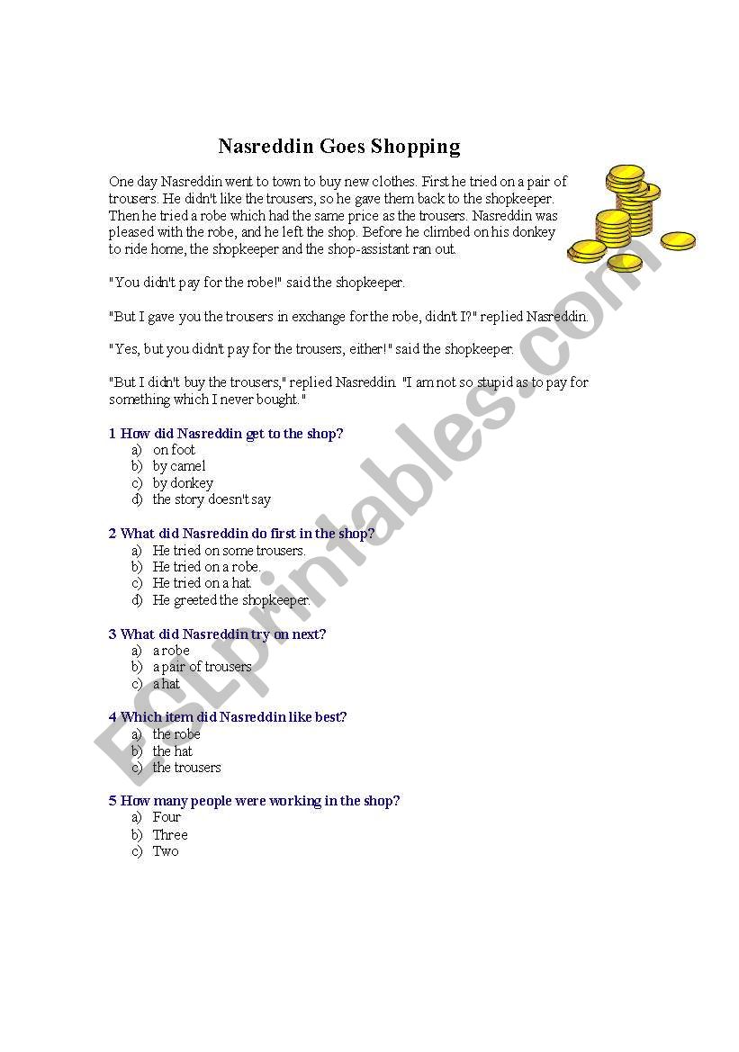 Passage Writing worksheet