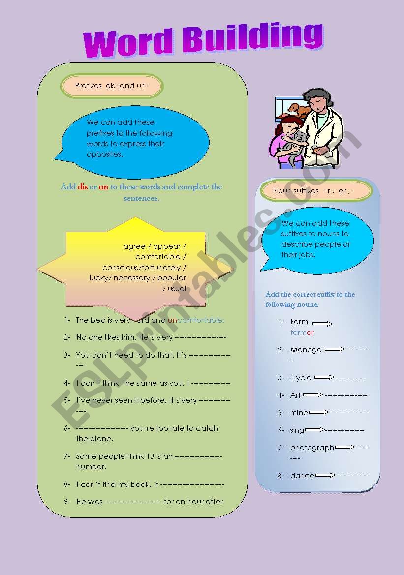 word building worksheet