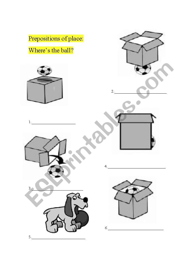 prepositions of place worksheet