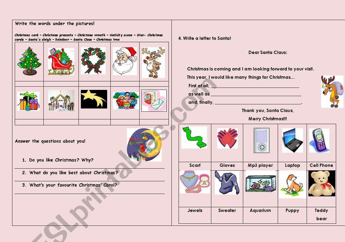 Christmas worksheet worksheet