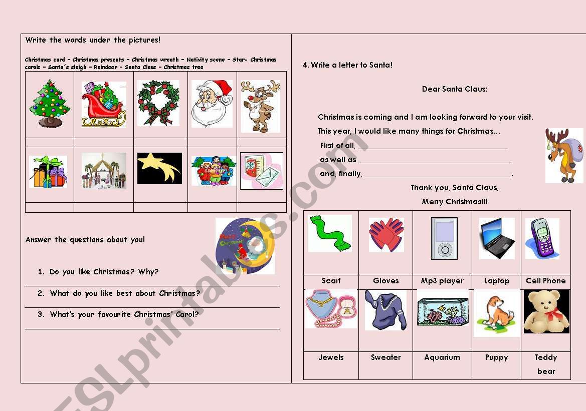 Christmas worksheet worksheet