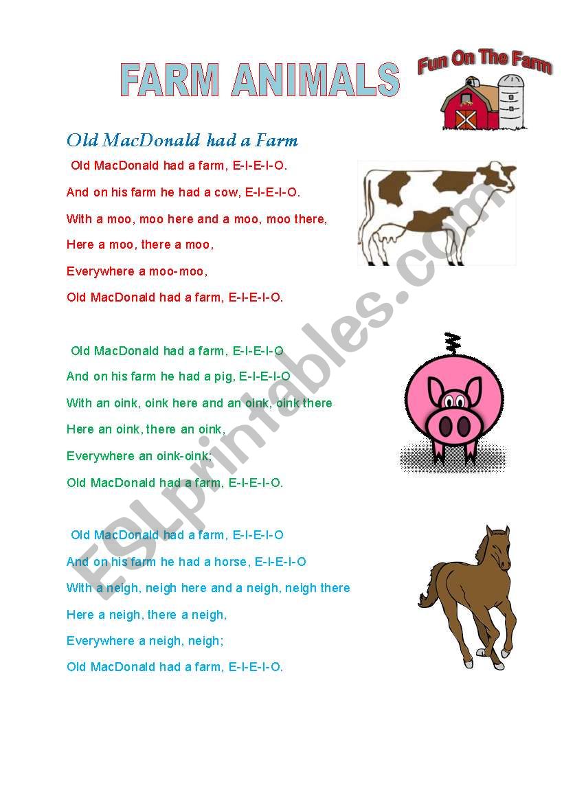 FARM ANIMALS worksheet