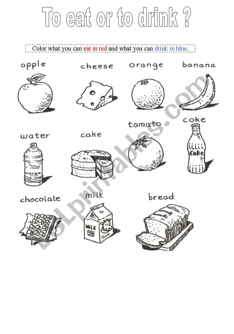 To eat or to drink? worksheet