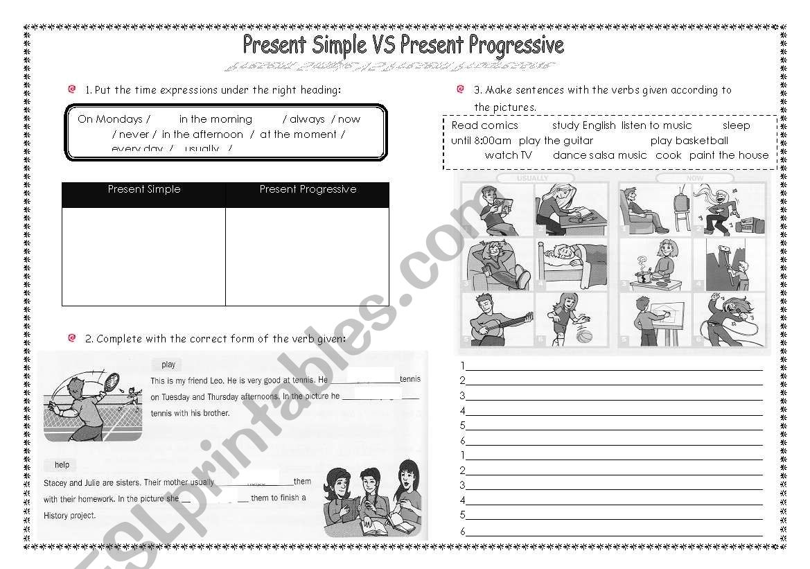 Present simple vs present progressive appendix