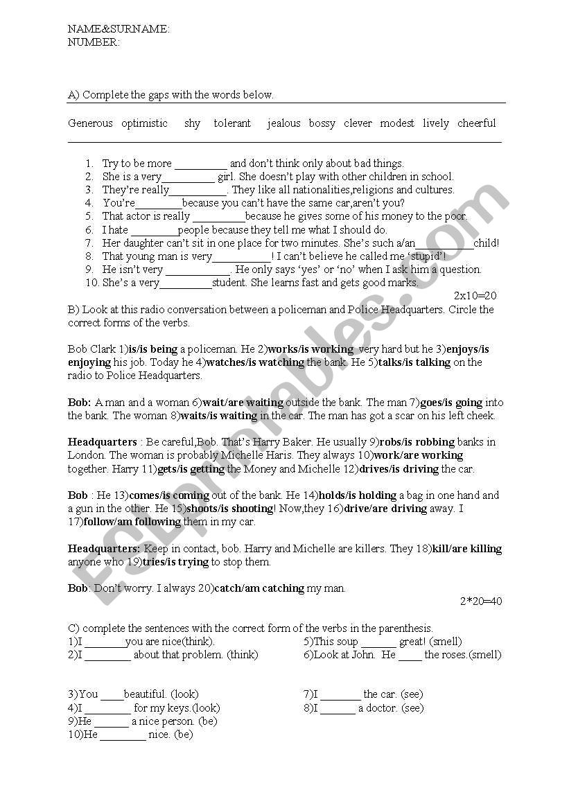 worksheet worksheet