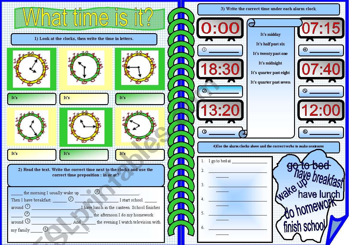 What time is it? worksheet