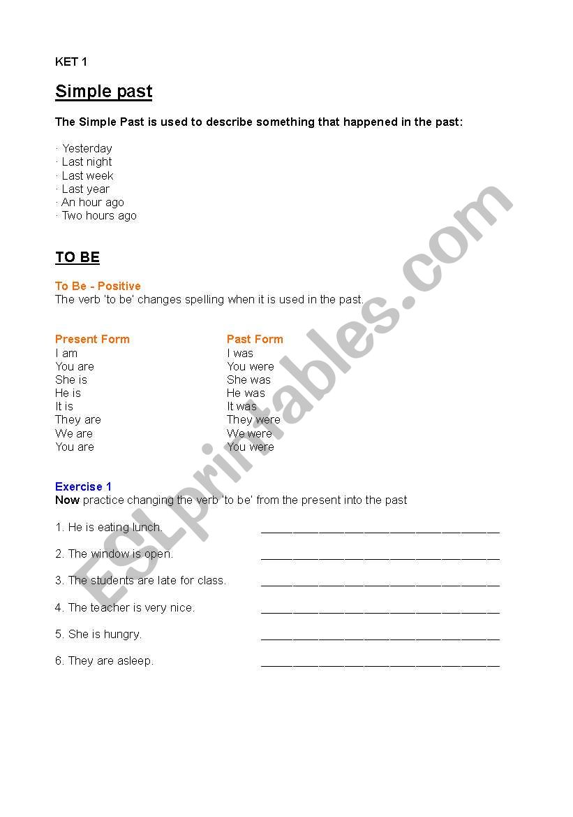 simple past worksheet