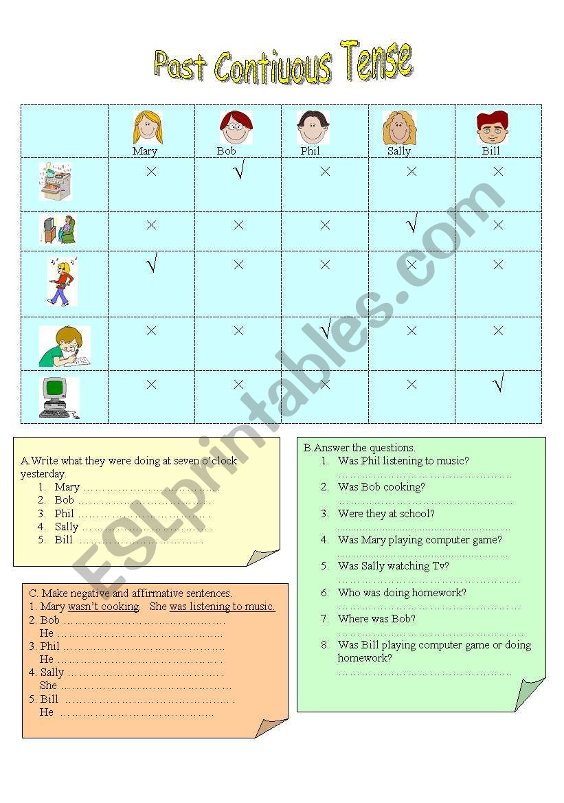 the past continuous tense worksheet