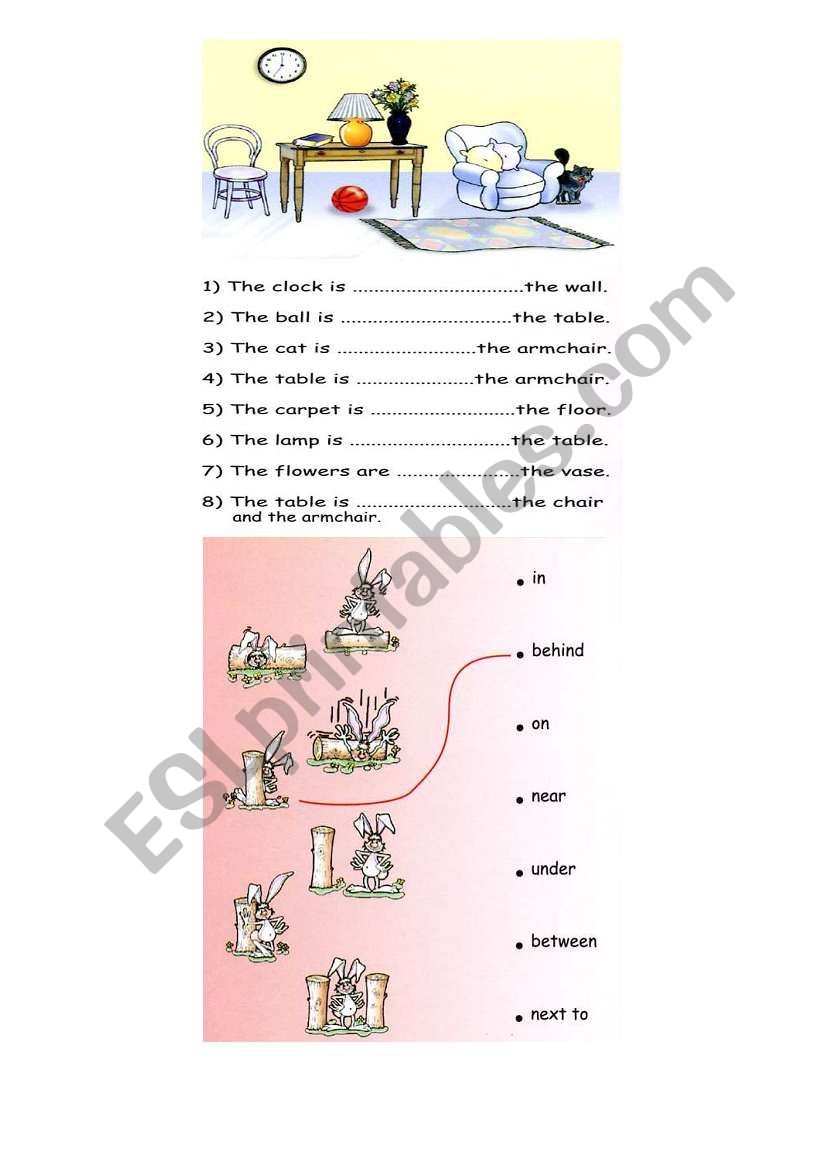 prepositions of place worksheet